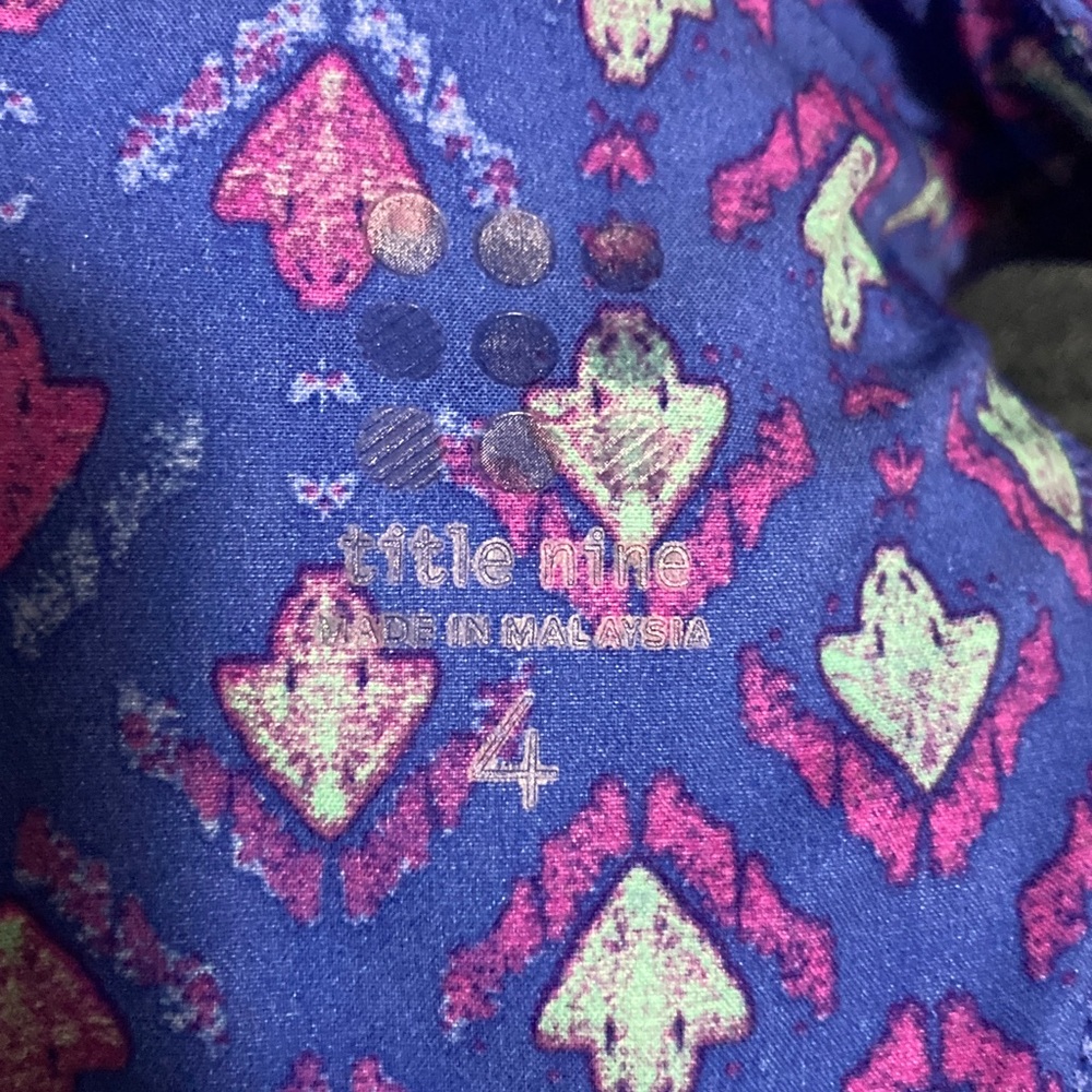 Title Nine Blue and Purple Patterned Mini Dress, Size 4 lightweight summer dress - Picture 10 of 10